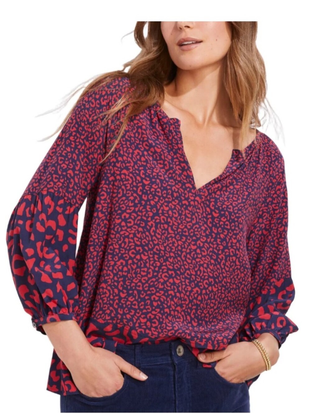 Vineyard Vines Falling for Leopard Long Sleeve Blouse